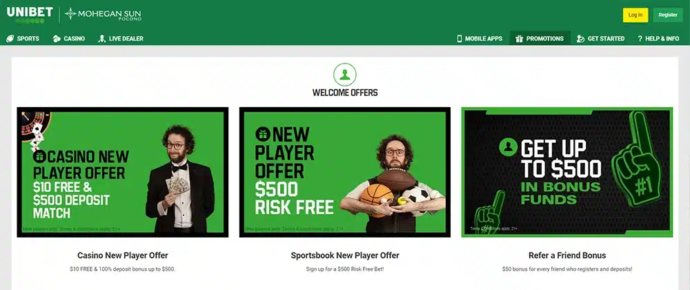 Unibet Casino PA -Promotions