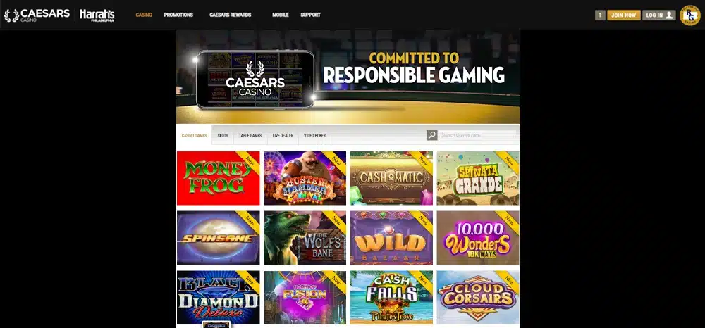 caesars casino pa games