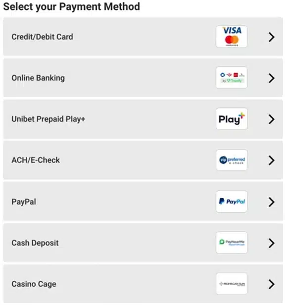 Unibet Payment Methods